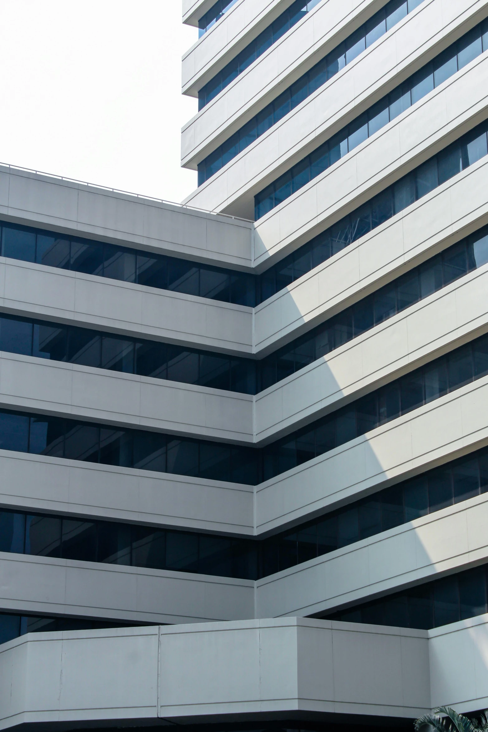 an outside view of the building has many windows