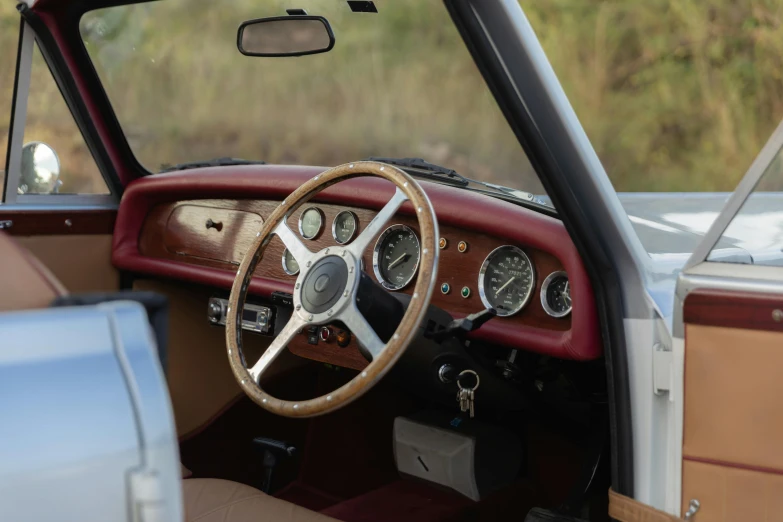 interior view of dashboard with dashboard and steering wheel visible