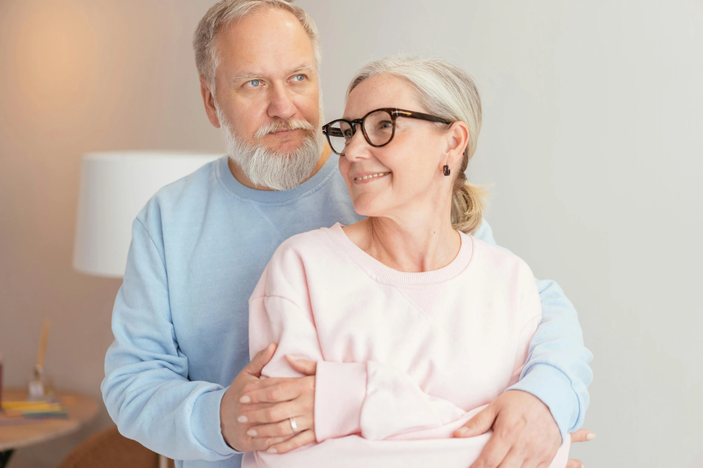 a man and woman are smiling together