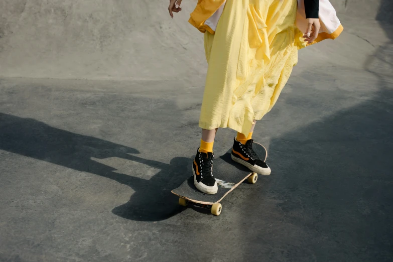 a person riding a skate board at a skate park