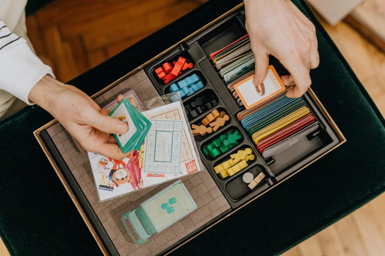 someone is showing the inside of their open travel organizer