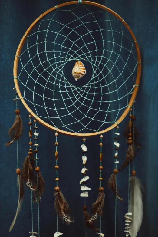a circle shaped object with a small group of feathers