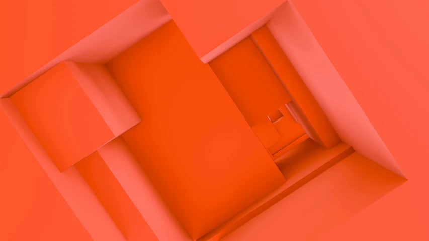 orange background with square shapes that are in the center