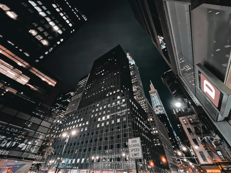 a night s of the rockefeller building and other office buildings