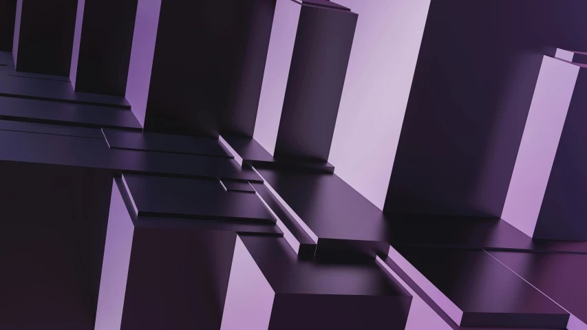 an abstract background of purple squares, blocks and rails