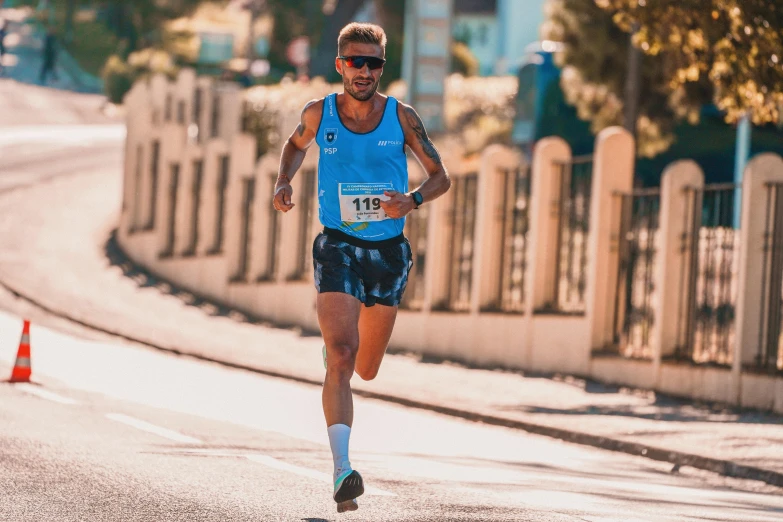 a person running on the street