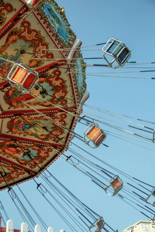 a close up of a merry go round