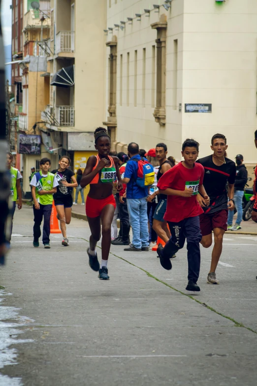 s run together on a city street