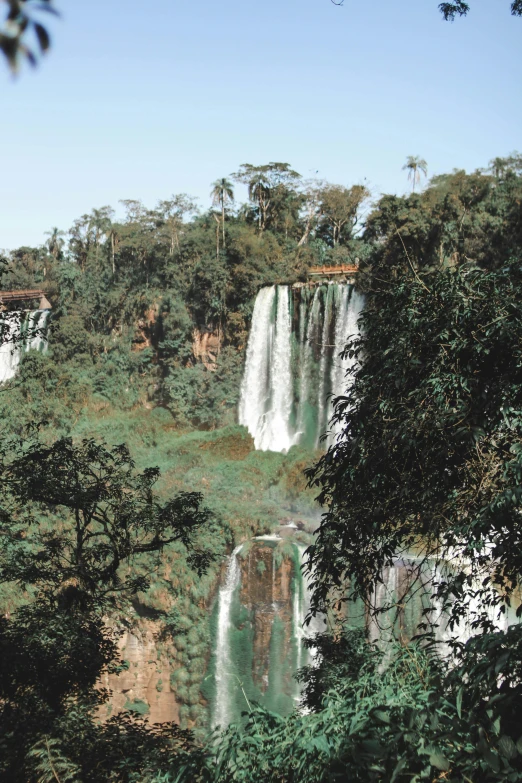 a view from above of a waterfall of water