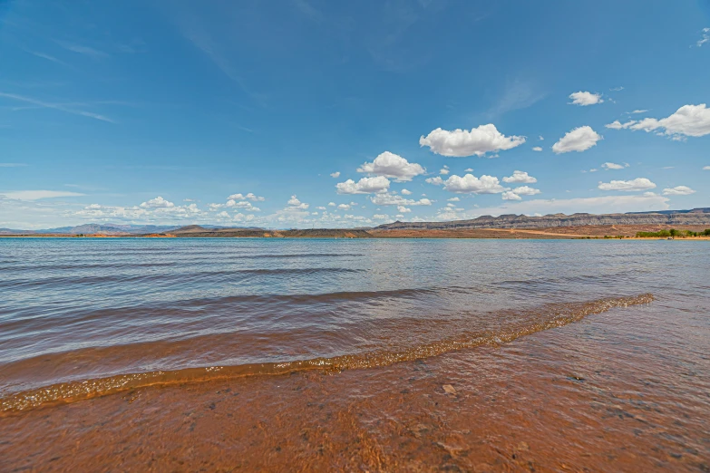 a view of the water at the beach