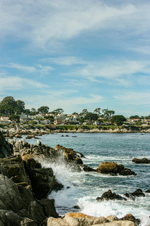 a large body of water next to a rocky shore