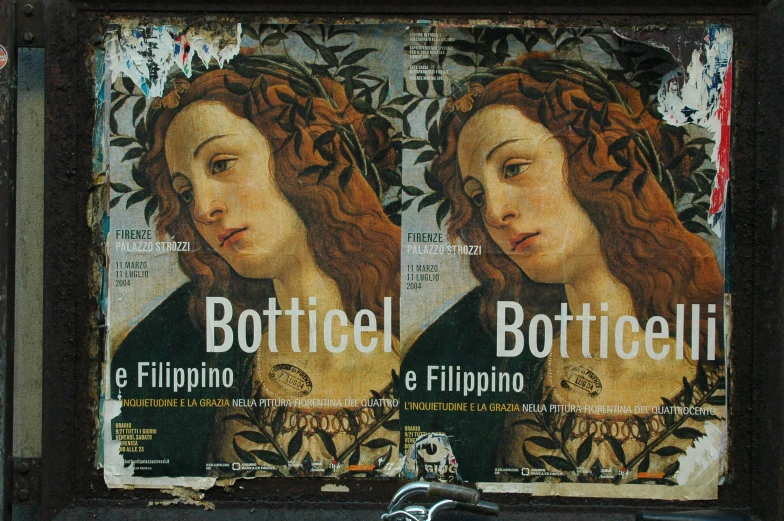 this is a poster of the famous mona raphael del botticio