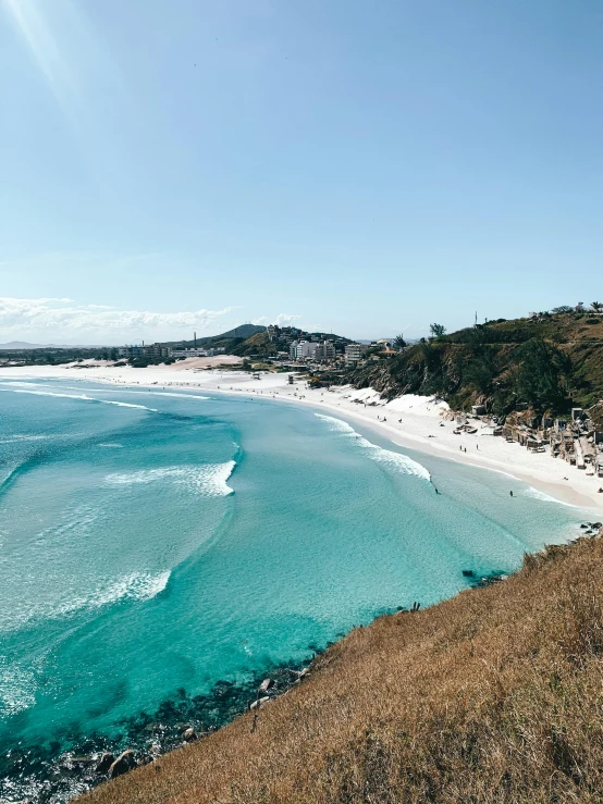 the clear water of a beach with sandy shore