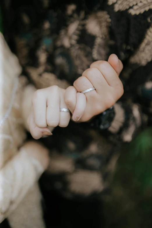 a person's hand on the finger of their left hand