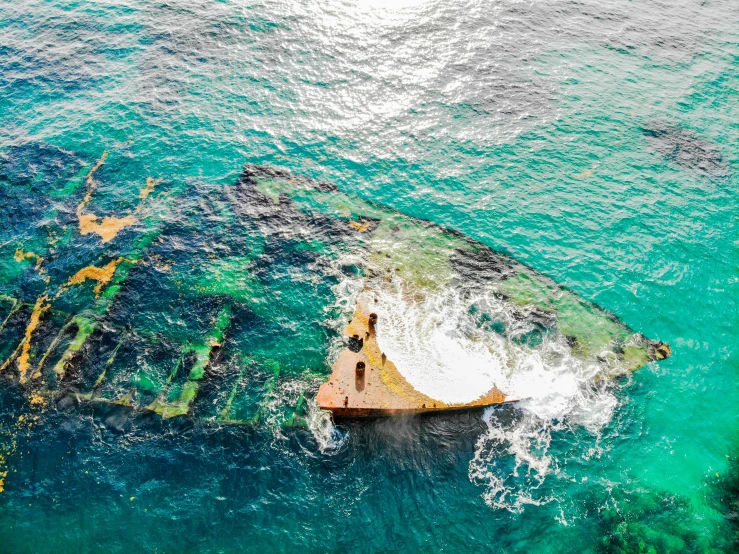 an island floating in the middle of the ocean