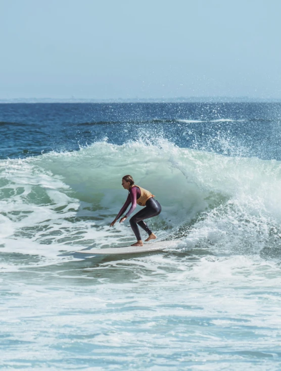 this girl is surfing the wave on the water