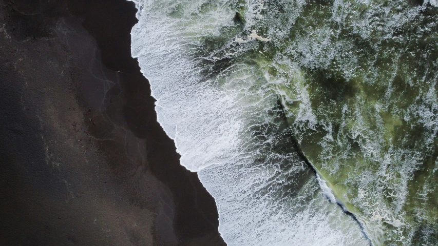 aerial view of ocean from helicopter looking down