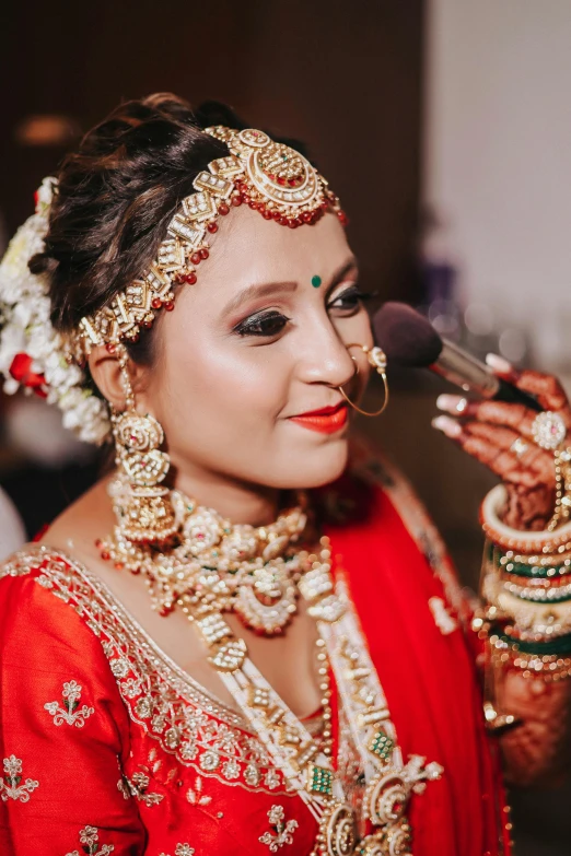 a bride is getting ready to walk down the aisle