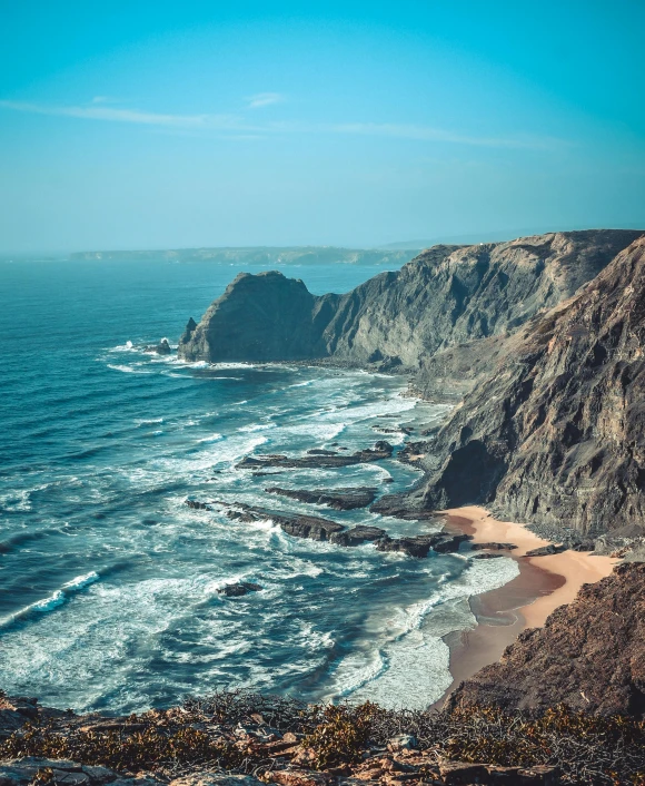 this is an image of the coast of a beach