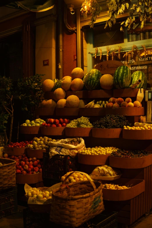 some baskets filled with lots of different types of produce