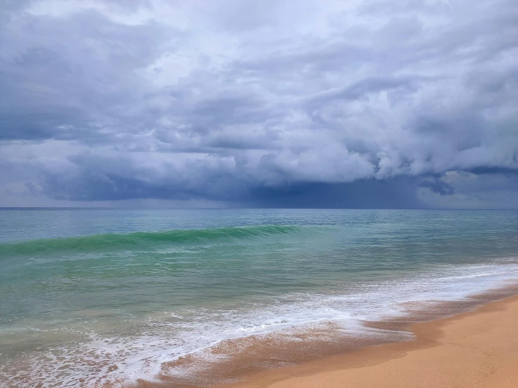 the water is a bright blue and grey