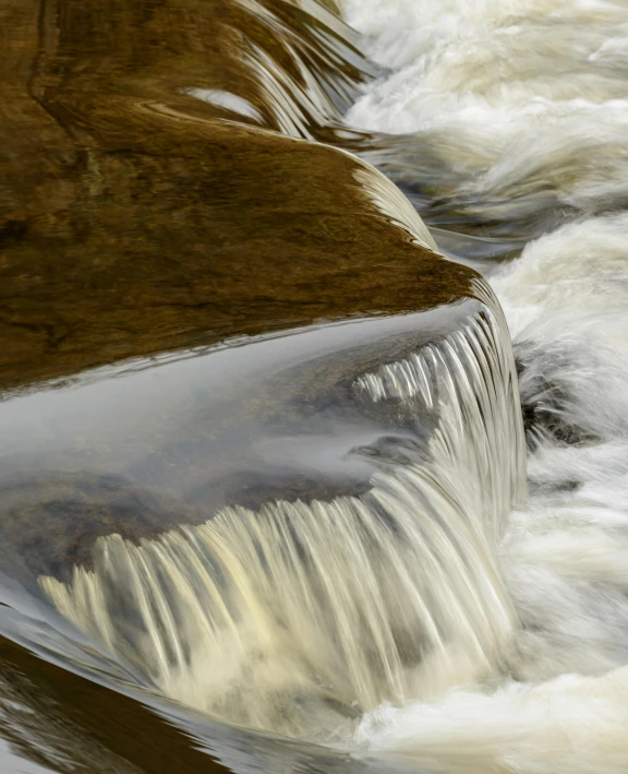 small waterfall in the water, with lots of flowing water