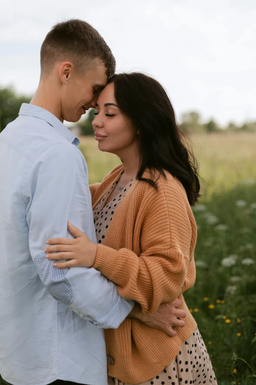 man emcing woman and looking at each other