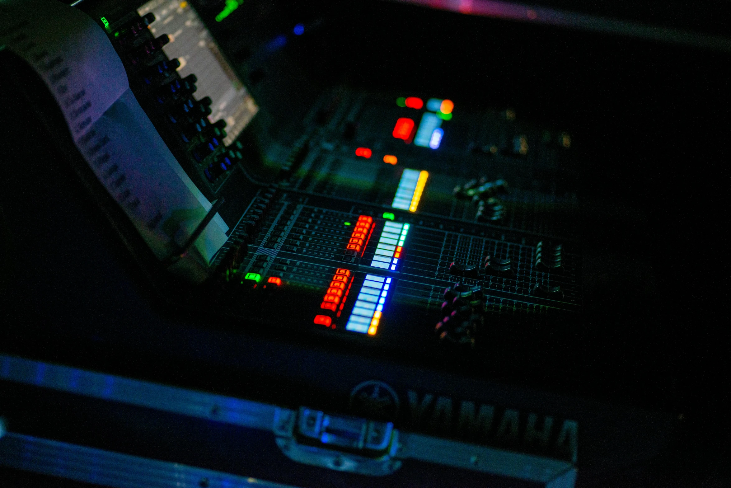 a recording deck with the color changing lights