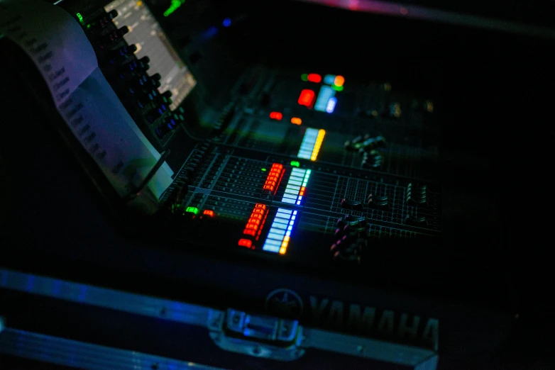 a recording deck with the color changing lights