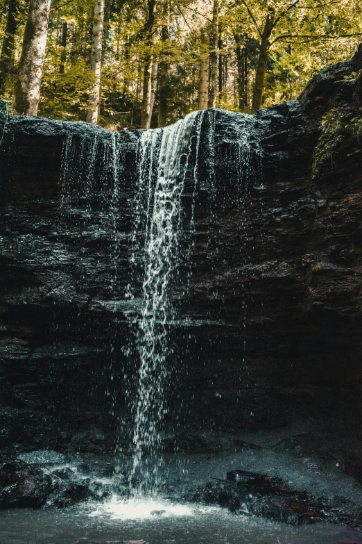 water cascading down the side of a large waterfall