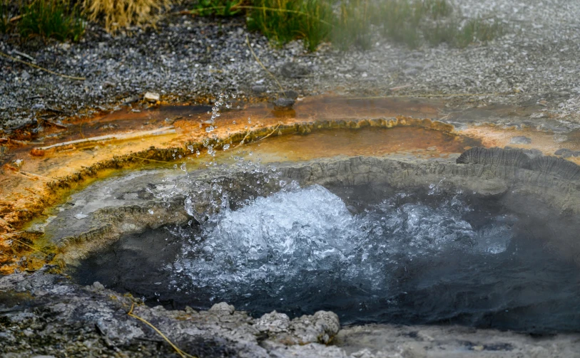  spring in a pool with snow on top