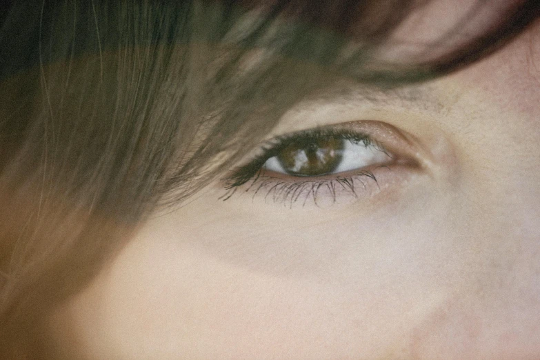 an extreme close - up view of a person's eyes