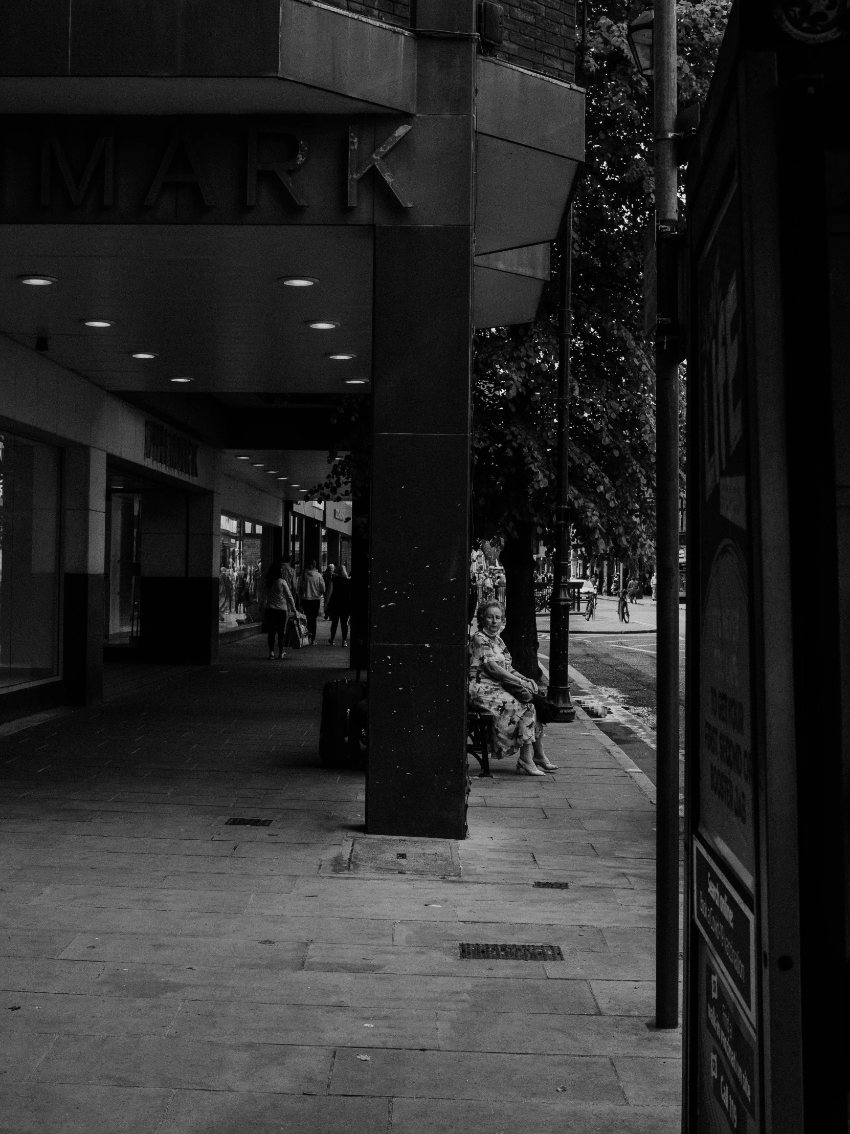 black and white po of an empty city street