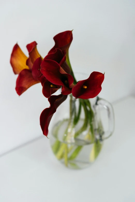 a vase filled with flowers on top of a white table