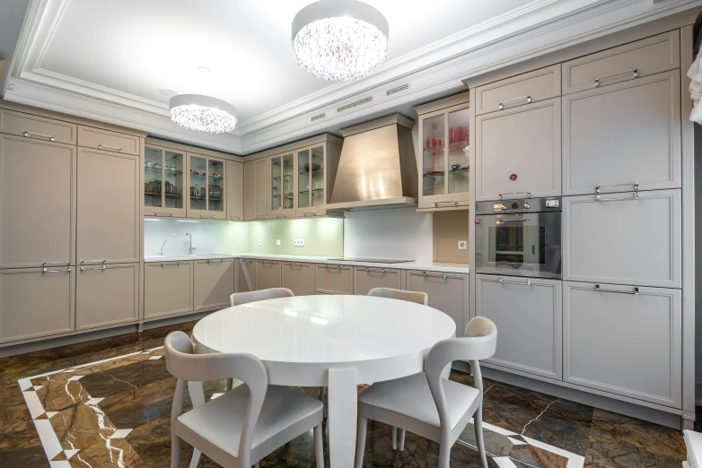 this is a nice looking kitchen with big cabinets