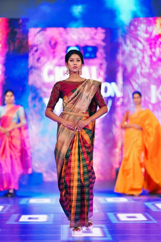 a model on the ramp for an indian fashion show