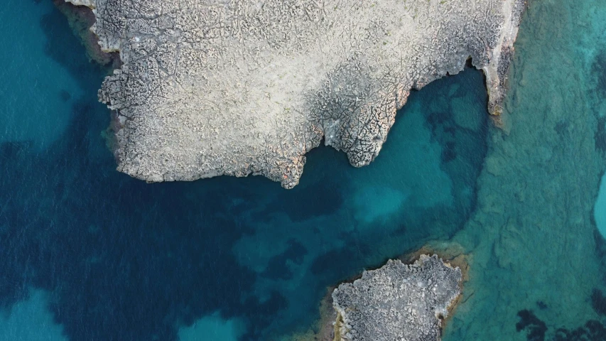 an aerial view of a large body of water