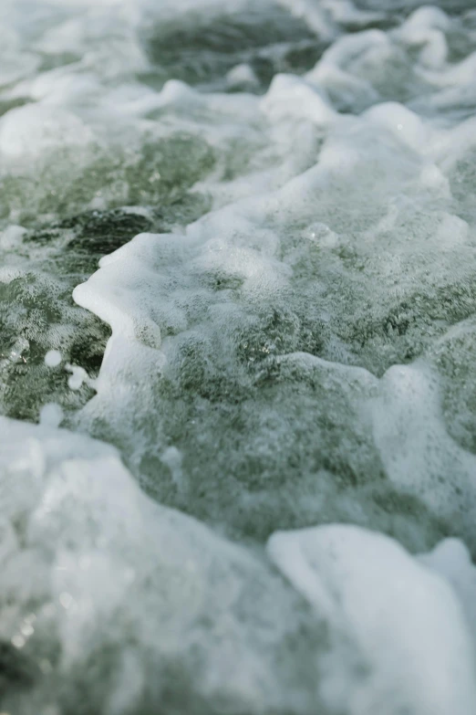 the view of ice is in focus from above