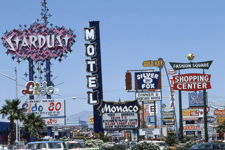 the neon las vegas sign and other motel signs