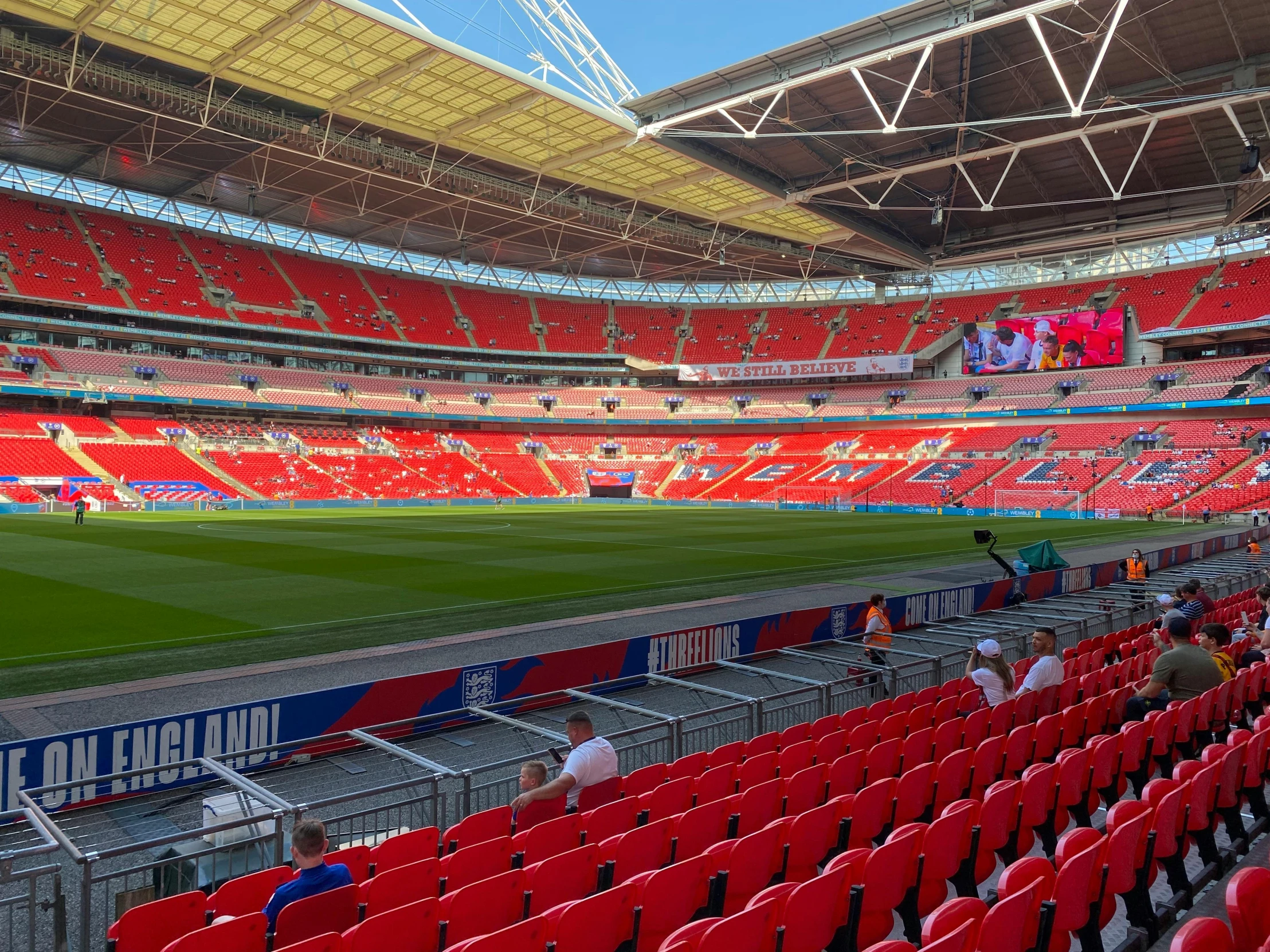 empty seats inside the stadium during a soccer game