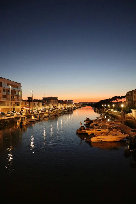 the river that is empty with small boats