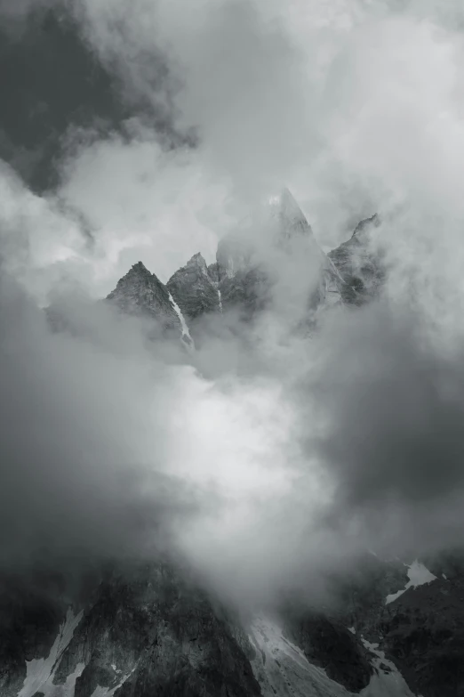 clouds and mountain tops seen from above