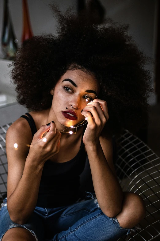 an image of a woman eating a donut