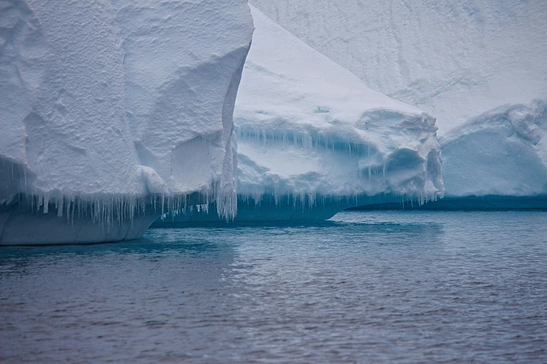 a view of an iceberg from the water