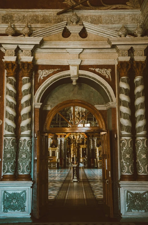 this is a view of a hallway in a building