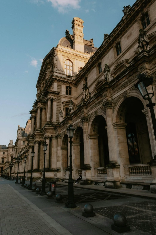 the buildings are lined up along the street