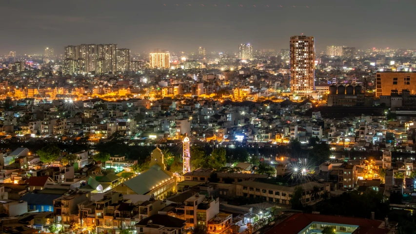 a large city filled with lots of tall buildings