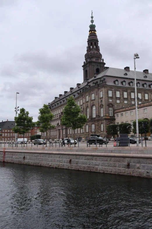 the buildings along a waterway in the city