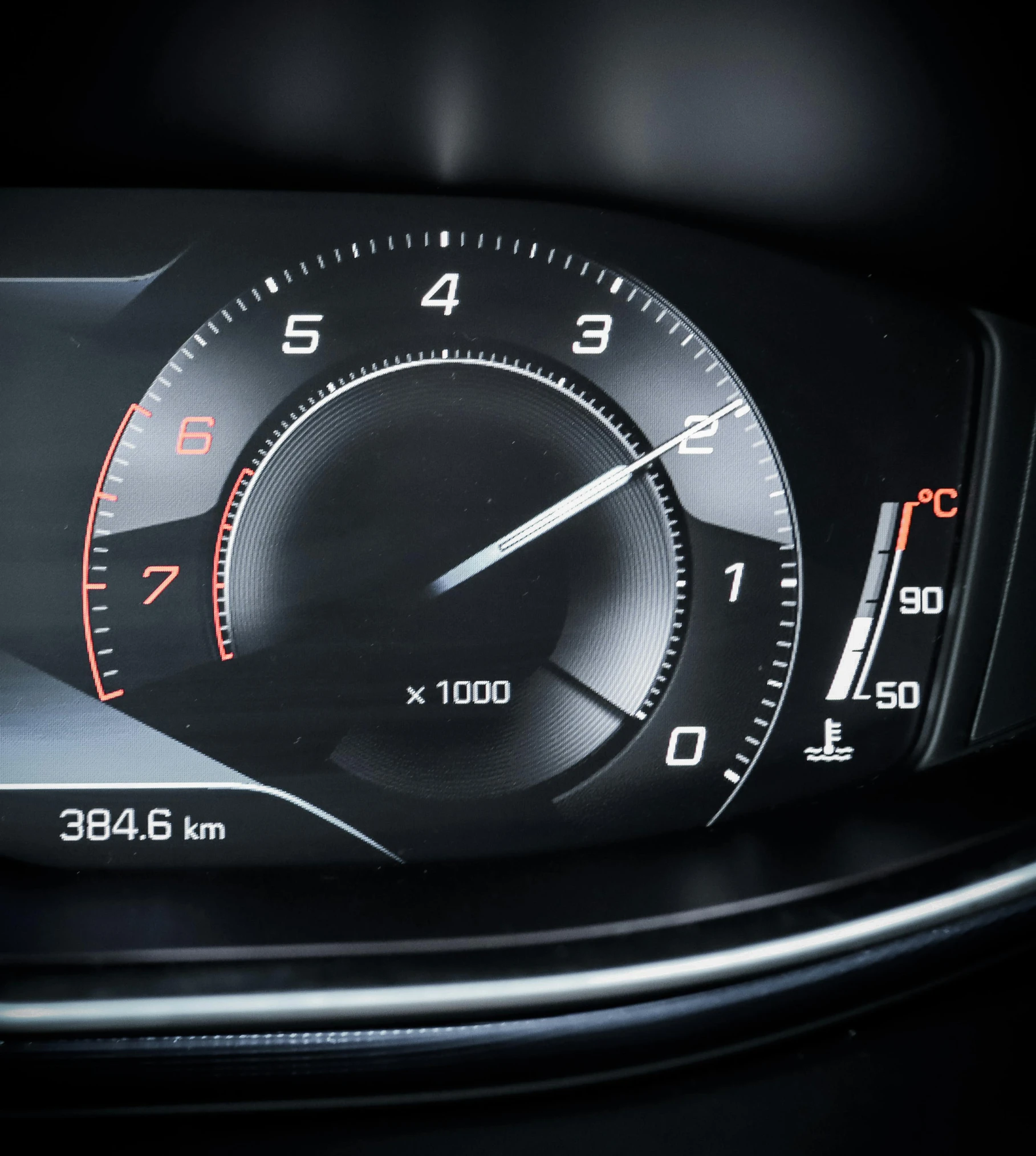 a close - up of a vehicle dashboard with gauges