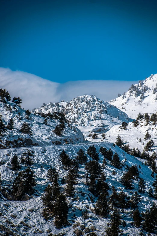 there is a snow covered mountain in the distance